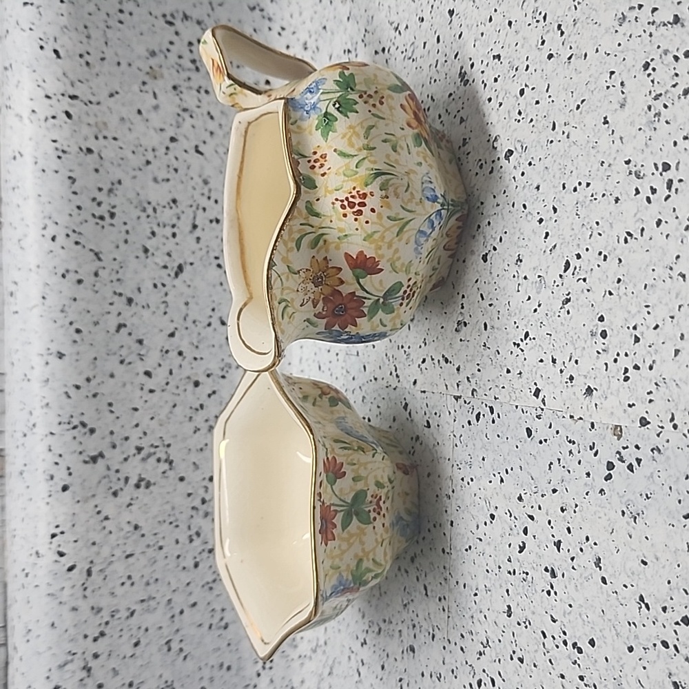 Royal Winton Old Cottage Chintz Ascot Cream and Sugar Set, Pattern 1567